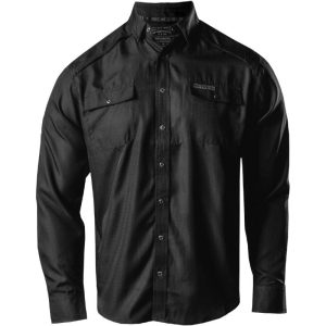 Grunt Style Fishing Shirt Long Sleeve Button Down(Black) - Grunt Style